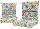 LVTXIII 2 Pack Outdoor/Indoor High Back Chair Cushions, Deep Seat Patio Seat and Back Cushion Set, Stuffed High Rebound Foam Rocking Chair Cushions, 44”x22”x4”, Paisley Chili by GreenHaven Gardens