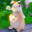 Vermeyen Solar Garden Statues Outdoor Decor-Yard Decorations for Patio,Balcony,Backyard,Lawn Ornaments-Easter Bunny Figurines with LED Light-Unique Birthday Gardening Gifts for Women,Mom,Grandma by CozyNest Decor