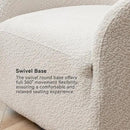KINWELL 32" Wide Modern Boucle Swivel Barrel Chair, No Assembly Round Upholstered Swivel Accent Armchair for Living Room, Bedroom, Office (White) by CozyNest Decor