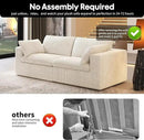 78.74" LoveSeat Cloud Sofa,Modular Sectional Couch,Modern Deep Seat Upholstered Couches with Plush Corduroy Fabric for Living Room Furniture,Bedroom and Apartment,No Assembly Required,White by CozyNest Decor
