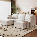 mestyl Modular Sectional Sofa Convertible U Shaped Sofa Couch Set with Storage for Living Room, Modern 3 Seater Modular Sectional Couch with 2 Movable Ottoman (Beige) by CozyNest Decor