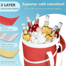 Tirrinia Large Pop-Up Golf Cooler Bag- Insulated Collapsible Cooler with Flat Drink Table for Golf Cart, Lightweight and Portable Ice Beach Cooler for Travel, Fishing, Picnics, Hiking, Camping by GreenHaven Gardens
