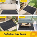 JSEI Dirt Trapper Door Mat 24"x36", Non-Slip Washable Entryway Mats, Dog Door Mat, Stain Resistant and Absorbent Floor Mats, Low Profile Welcome Mat for Front Back Door, Dark Grey