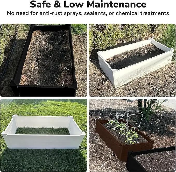 Raised Garden Bed - 2x4 ft Planter Box - Black HDPE - No Tools Needed - DIY Kit for Urban Gardening, Flowers, Herbs & Vegetables - Made in The USA, photo 8 of 9