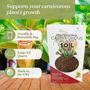 Professional Carnivorous Plant Soil | Large 2.2 Quarts Ready to Use for Venus Flytraps, Sundews, Pitcher Plants, Butterworts | Peat Moss, Coco Coir, Perlite, Dolomite | Made in USA by GreenHaven Gardens