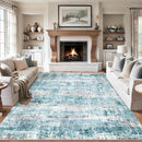 6x9 Area Rugs for Living Room - Washable Rug Modern Abstract Soft Large Neutral Non-Slip Carpet Indoor Floor Thin Carpets for Bedroom Dining Room Farmhouse Nursery Home Office Green by TinyTreasures Baby Boutique