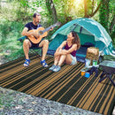 Outdoor Plastic Straw Rug 9x18 Waterproof Outside Rug, Large Modern Striped Reversible Floor Mats, Foldable & Lightweight Camping Carpet for Patio, Porch, Deck, Backyard, Balcony, Black Brown by CozyNest Decor