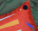 Kandinsky Modern Pillows Cover- Orange | Mid Century Chair Cushions | Abstract Throw Pillows | Contemporary Pillowcase | Modern Couch Pillows | Needlepoint Accent Cushion | Wool Size 18x18 by CozyNest Decor