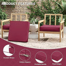 Patio Chair Cushions 24 X 24 X 5 Inch Waterproof Outdoor Seat Cushions for Patio Furniture, Outdoor Sofa Couch Pads with Ties & Handle, Set of 2, Fuchsiared by GreenHaven Gardens