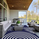 GENIMO Outdoor Rug 6' x 9' Waterproof for Patio Clearance, Reversible Lightweight Plastic Straw Camping Carpet, Large Area Rugs Mats for Rv, Backyard, Deck, Porch, Picnic, Balcony, Mix-Blue & White by CozyNest Decor