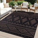 OLANLY Outdoor Rug Waterproof 9x18 ft, Reversible Outdoor Plastic Straw Rug, Boho Patio Rug, Indoor Outdoor Carpet, RV Mat Outside for Patio, Camp, Picnic, Balcony, Deck, Backyard, Black & Brown by GreenHaven Gardens