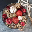 ANDALUCA Decorative Balls Bag Bowl Filler Home Decor (Red Gold) by CozyNest Decor