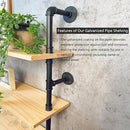Industrial Pipe Wall Shelves Shelving with Real Wood Plank,48 Inches Floating Shelf for Wall Farmhouse Book Shelves Dark Brown 4 Tier for Kitchen,Living Room Decor and Bar Shelving by CozyNest Decor