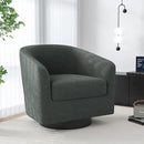 Swivel Barrel Accent Chair, Modern Round Chenille Fabric Arm Chair for Living Room, Bedroom, Comfy Club Reading Chairs for Adults（Chenille Fabric, Grey, Set of 1 by CozyNest Decor