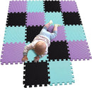 MQIAOHAM® 18 Pieces Puzzle Play Mats, Soft Baby Play Mat, Kids Interlocking Foam Floor Tiles, Toddlers Carpet Playmats G301018-104108111 by TinyTreasures Baby Boutique
