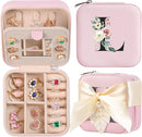 AYGXU Travel Jewelry Box for Women and Girls - Small Case With Initial A-Z - Teacher Gifts by TinyTreasures Baby Boutique