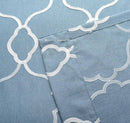 Miuco Moroccan Embroidered Semi Sheer Curtains Faux Linen Grommet Curtain Set for Bedroom 52 x 95 Inch, Dusty Blue by CozyNest Decor