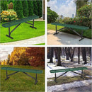72" L Outdoor Steel Flat Bench, Heavy Duty Metal Park Bench for Outside, Expanded Metal, Commercial Benches Mesh Bench for Shopping Mall, Store, Lawn, Park, Patio, Deck, Garden (Green, 6FT) by GreenHaven Gardens