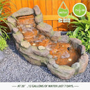 Garden Outdoor Water Fountain, 42.1" L Floor Standing Tiered Rock Outdoor Fountains with LED Lights and Pump for Garden, Backyard, Deck, Patio, Porch and Home Art Decor by GreenHaven Gardens