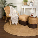 REDEARTH · Cylindrical Pouf Foot Stool Ottoman - Jute Braided Pouffe Poof Accent Sitting Footrest for The Living Room, Bedroom, Nursery, Patio, Lounge - Set of 2 (14.5”x14.5”x16”; Natural Acorn) by CozyNest Decor