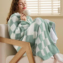 Joiedomi Throw Blanket for Couch, Sage Green Checkered Knitted Blankets Gifts for Women Mom Girls, Cozy Cute Soft Throw Home Room Decor Aesthetic Women Mothers Birthday Gifts 50x60 Inches by CozyNest Decor