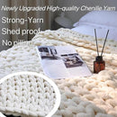 Maetoow Chenille Chunky Knit Blanket Throw （60×80 Inch）, Handmade Warm & Cozy Blanket Couch, Bed, Home Decor, Soft Breathable Fleece Banket, Christmas Thick and Giant Yarn Throws, Cream by CozyNest Decor