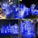 T-SUNUS 4 Pack Solar Landscape Spotlights - Blue, Waterproof IP65, 9.8ft Cable, 2000mAh Solar Panel, Auto On/Off for Garden, Driveway, Pathway, Pool Area by GreenHaven Gardens