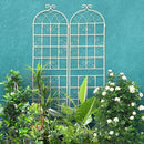 2 Pack Metal Garden Trellis 86.7" H Cream White Garden Fence Rustproof Trellis for Climbing Plants Support Roses Flower Outdoor Lawn, White Tall by GreenHaven Gardens