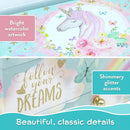 The Memory Building Company Unicorn Musical Jewelry Box, Classic Melody Storage Organizer Kids Ages 6-12, Wood Construction w/ 2 Compartments by TinyTreasures Baby Boutique