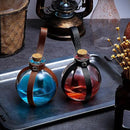 Patelai 2 Pcs Halloween Glass Potion Bottles with Belt Cork Renaissance Witch Costume Accessories Witch Props Potion Bottle for Halloween Party Decor Cosplay DIY Crafts Gift (Black,Brown) by CozyNest Decor