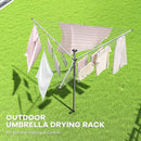 APEXCHASER Clothes Drying Rack, Outdoor Umbrella Drying Rack, Rotary Metal Drying Rack Clothing Foldable, 3-Arms Umbrella Clothesline with 98ft, Steel Frame, Backyard by TinyTreasures Baby Boutique
