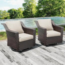 Joyside Swivel Patio Chairs Set of 2, Wicker Patio Furniture with Wide Armrest and Thick Cushions, Upgraded Large Size for Backyard, Garden, Poolside by GreenHaven Gardens