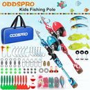 ODDSPRO Kids Fishing Pole Pink, Portable Telescopic Fishing Rod and Reel Combo Kit - with Spincast Fishing Reel Tackle Box for Girls, Youth by TinyTreasures Baby Boutique