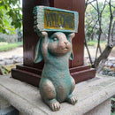 Rabbit Solar Welcome Garden Statues Outdoor Décor-Rabbit Figurines Solar LED Light Lawn Ornaments - Yard Decorations for Patio, Balcony, Backyard -Unique House Warming Gifts for Mom by CozyNest Decor