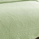 MarCielo 3-Piece 100% Cotton Oversized Bedspread Lightweight Quilt Coverlet Embroidery Farmhouse Bedding Set (TX Pale Green, Oversized Queen (100"x106")) by CozyNest Decor
