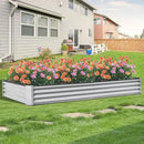 Domi Galvanized Raised Garden Bed, 8x4x1Ft Thickening Metal Planter Box for Vegetables Bottomless for Backyard Outdoor, 1" Deep w/ 228 Gallon Capacity - Silvery by GreenHaven Gardens