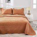 MarCielo 3-Piece 100% Cotton Oversized Bedspread Lightweight Quilt Coverlet Embroidery Farmhouse Bedding Set T0 (Royal Orange, Oversized King (118"x106")) by CozyNest Decor
