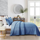 MarCielo 3-Piece 100% Cotton Oversized Bedspread Lightweight Quilt Coverlet Embroidery Farmhouse Bedding Set (TM Midtone Blue, Oversized Queen (100"x106")) by CozyNest Decor