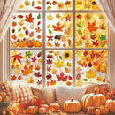 9 Sheets Fall Decorations, 274 PCS Fall Window Clings, Double Sided Autumn Stickers with Maple Leaves Pumpkin Nuts, Autumn Window Clings for Party Thanksgiving Decor Indoor Outdoor Accessories by CozyNest Decor