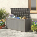 NUNU LAB 102 Gallon Large Waterproof Resin Deck Box, Lockable Outdoor Storage Box with Gas Lift, Patio Cushions, Garden Tools, Pool Supplies, Indoor Outdoor Storage Container, Grey by GreenHaven Gardens