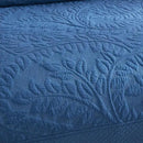 MarCielo 3-Piece 100% Cotton Oversized Bedspread Lightweight Quilt Coverlet Embroidery Farmhouse Bedding Set T0 (Midtone Blue, Oversized King (118"x106")) by CozyNest Decor
