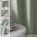 Extra Wide 100% Blackout Linen Textured Curtains - Room Dividers, W200 x L96 (1 Panel), Pinch Pleat Drapes for Living Room, Full Light Block Out Drapery for Sliding Door, Fog Green by CozyNest Decor