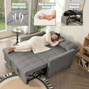 52" Sleeper Sofa with Pull-Out Bed, 3-in-1 Convertible Sofa Bed, Loveseat with Stepless Adjustable Backrest and Side Pocket, for Living Room Dorm Apartment, Linen, Light Gray by CozyNest Decor