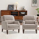 Kidol & Shellder Oatmeal Oversized Accent Chair for Living Room Set of 2 Modern Reading Chair with Back Wide Upholstered Comfy Single Sofa Chair Bedroom Lounge Side Corner Boucle Fabric Armchair by CozyNest Decor