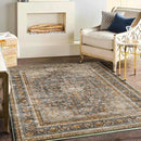 Area Rug 5'x7' Washable Rug Traditional Floor Cover Thin Retro Kitchen Indoor Distressed Non Slip Carpet for Living Room Bedroom Dining Room by TinyTreasures Baby Boutique