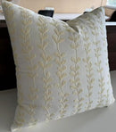 VAGMINE Embroidered Floating Leaves Throw Pillow Cover - 18x18 Inches Square - 100% Cotton Ivory Decorative Cushion Cover - Timeless Nature-Inspired Accent for Sofa, Couch & Modern Decor - Cream by CozyNest Decor