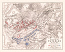 Vintage Map of the Battle of Waterloo, 1815