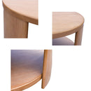 Minimalist Round Coffee Table With Shelf Storage - Natural by HouseOfZazla