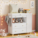 PAKASEPT Changing Table Modern Dresser with Wide Table Top, 3 Drawers, White Drawer Dresser by TinyTreasures Baby Boutique