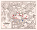 Vintage Map of the Battle of Quatre Bras, 1815